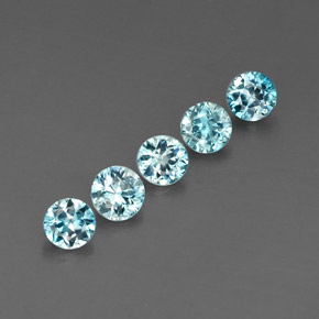 Pedras preciosas de zircão azul natural de  ct, corte redondo, VVS-VS