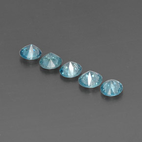 Pedras preciosas de zircão azul natural de  ct, corte redondo, VVS-VS