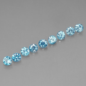 Pedras preciosas de zircão azul natural de  ct, corte redondo, VVS-VS