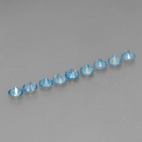Pedras preciosas de zircão azul natural de  ct, corte redondo, VVS-VS