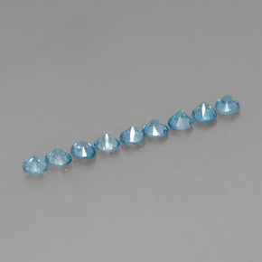 Pedras preciosas de zircão azul natural de  ct, corte redondo, VS