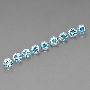 Pedras preciosas de zircão azul natural de  ct, corte redondo, VVS