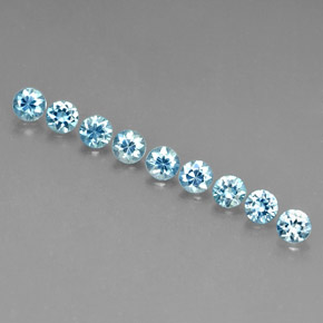 Pedras preciosas de zircão azul natural de  ct, corte redondo, VVS