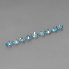 Pedras preciosas de zircão azul natural de  ct, corte redondo, VVS