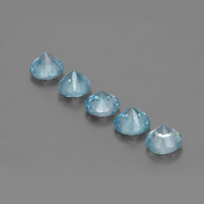 Pedras preciosas de zircão azul natural de  ct, corte redondo, VVS-VS