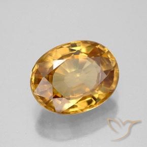 Zircão ouro médio Natural 7.75ct, oval, VVS