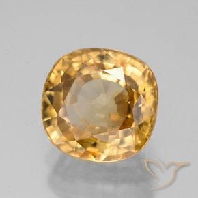 Zircão ouro médio Natural 8.07ct, Almofada, VVS-VS
