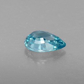 Zircão azul natural 1,08ct, formato de pêra, VVS-VS