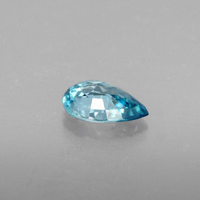 Zircão azul natural 0,83ct, formato de pêra, VVS