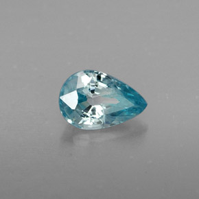 Zircão azul natural 0,90ct, formato de pêra, VVS-VS