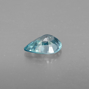 Zircão azul natural 0,90ct, formato de pêra, VVS-VS