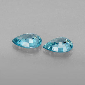 Pedras preciosas de zircão azul natural de  ct, formato de pêra, VVS