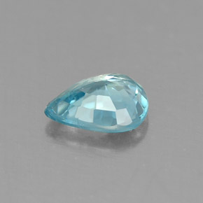 Zircão azul natural 0,78ct, formato de pêra, IF