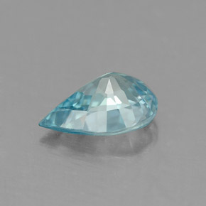 Zircão azul natural 0,91ct, formato de pêra, IF