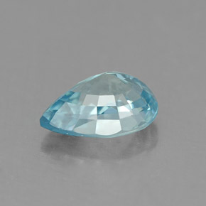Zircão azul natural 1,05ct, formato de pêra, VVS