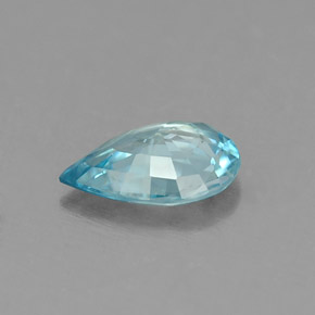 Zircão azul natural 0,69ct, formato de pêra, VVS