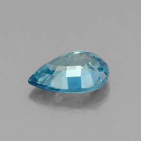 Zircão azul natural 0,98ct, formato de pêra, VVS