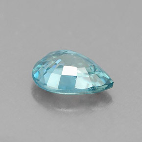 Zircão azul natural 0,99ct, formato de pêra, VVS