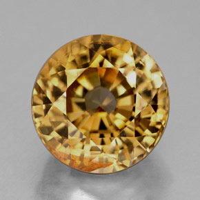 Zircão Amarelo Dourado Natural 7.27ct, Corte Redondo, VVS-VS
