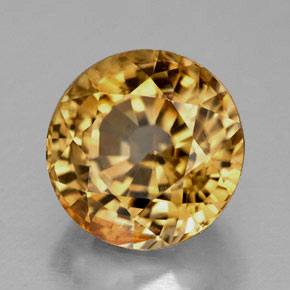 Zircão Amarelo Dourado Natural 7.27ct, Corte Redondo, VVS-VS
