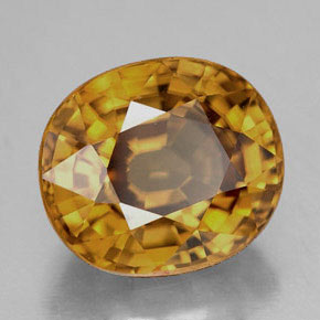Zircão amarelo natural 10,17ct, corte oval, IF