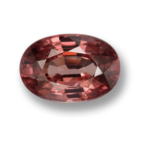 Zircão vermelho natural 3,83ct, corte oval, VVS