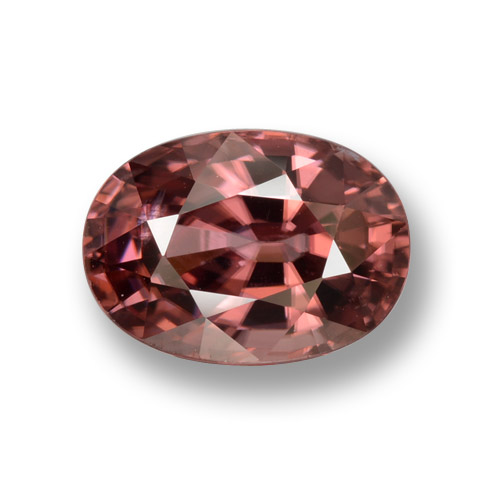 Zircão vermelho natural 3,95ct, corte oval, VVS-VS