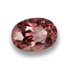Zircão vermelho natural 3,95ct, corte oval, VVS-VS