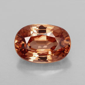 Zircão laranja natural 3,73ct, corte oval, VVS