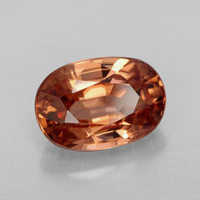 Zircão laranja natural 3,73ct, corte oval, VVS