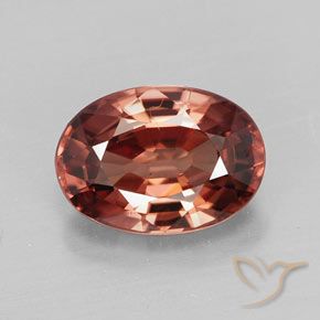 Zircão vermelho natural 3,68ct, corte oval, VVS-VS