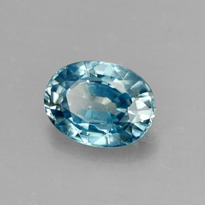 Zircão azul natural 1,25ct, corte oval, VVS