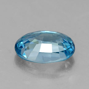Zircão azul natural 1,36ct, corte oval, VS