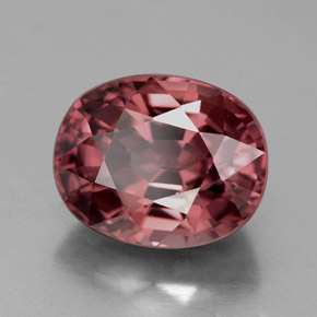 Zircão rosa natural 5,12ct, corte oval, VVS