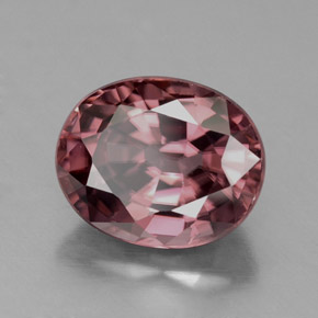 Zircão rosa natural 4,52ct, corte oval, VVS