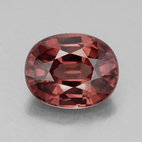 Zircão rosa natural 4,49ct, corte oval, IF