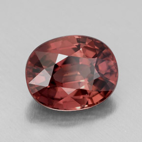 Zircão rosa natural 4,49ct, corte oval, IF