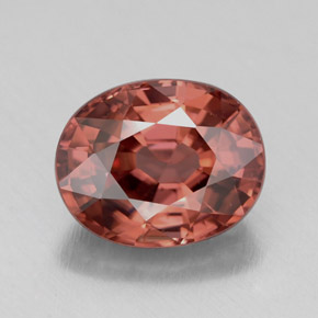 Zircão rosa natural 4,49ct, corte oval, IF