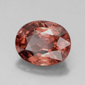 Zircão rosa natural 4,49ct, corte oval, IF