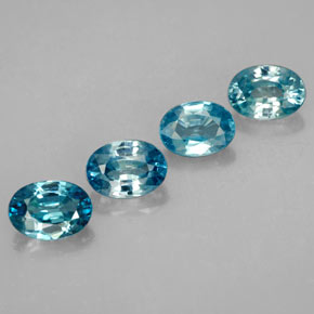 Pedras preciosas de zircão azul natural de 5,08 ct, corte oval, VVS-VS