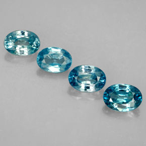 Pedras preciosas de zircão azul natural de 5,08 ct, corte oval, VVS-VS