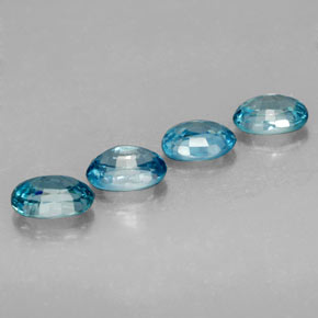 Pedras preciosas de zircão azul natural de 5,08 ct, corte oval, VVS-VS