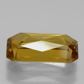 Zircão amarelo natural 6,66ct, corte esmeralda, VVS