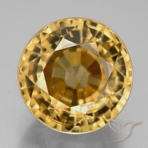 21.78ct Natural Ouro Médio-claro Zircão, Redondo, IF