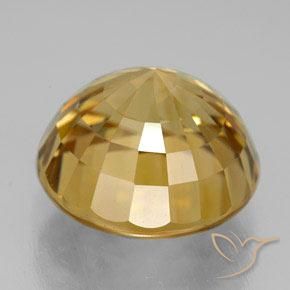 Zircão Ouro Médio-claro Natural 21.78ct, Redondo, IF