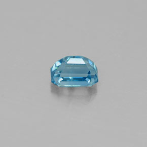 Zircão azul natural 0,36ct, corte esmeralda, VS