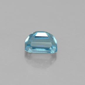 Zircão azul natural 0,67ct, corte esmeralda, VS