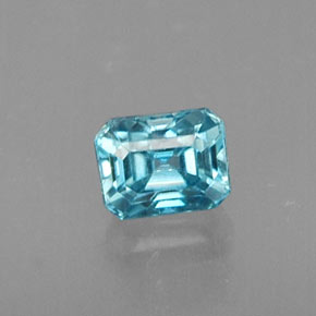Zircão Azul Natural 0,40ct, Corte Esmeralda, VS