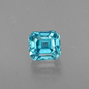 Zircão azul natural 0,56ct, corte esmeralda, VVS-VS
