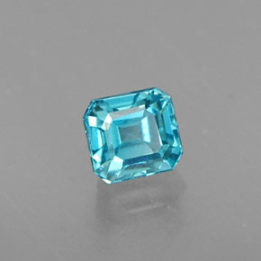 Zircão azul natural 0,56ct, corte esmeralda, VVS-VS